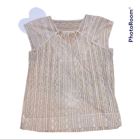 Fossil off white lace sheer top - Picture 6 of 6
